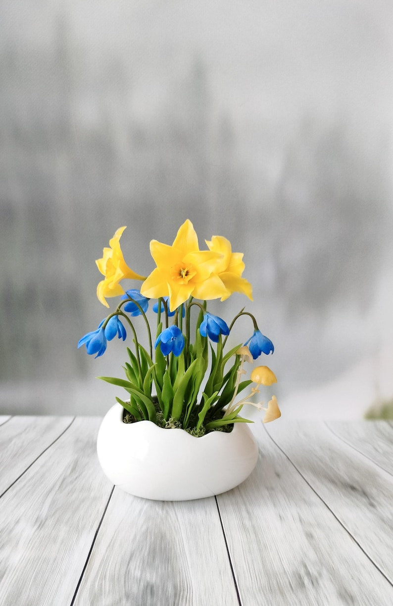 Composition Printemps Artificielle Pâte Polymère 20-23 cm